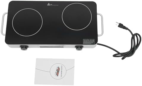 2200W Double Burner Electric Cooktop, 2-Burner Induction Stove with 99-Min Timer & Child Lock, 9 Power Settings, Portable Electric Stove for Kitchen, RV, Apartment Cooking (Silver)