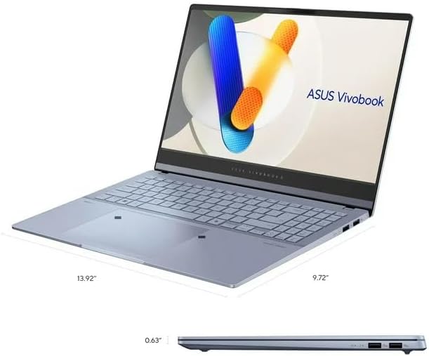 ASUS Vivobook S 15 S5506MA Laptop 2024, 15.6'' 3K, Intel Ultra 7 155H 16-Core, ARC Graphics, 16GB 1TB SSD, Backlit Keyboard, Thunderbolt 4, Wi-Fi 6E, Card Reader, Win11 Home, COU 32GB USB, Mist Blue