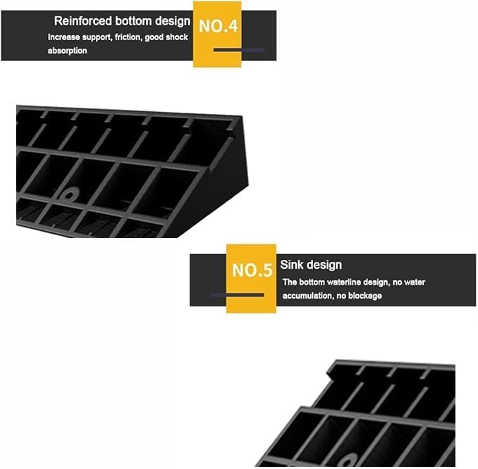 Rubber Car Slope Ramp, Heavy Duty Loading Ramp, 3' 4' 5' 6' Rise Height Threshold Ramp, Wheelchair Ramp for Home/Door/Floor/Indoor Step(100 * 25 * 8cm/39 * 10 * 3.1in)