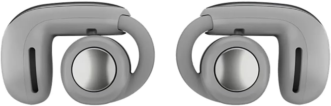 Bose Ultra Open Bluetooth Earbuds, True Wireless Earbuds with OpenAudio for Awareness, Clip On Design for Comfort, Immersive Audio, Up to 48 Hrs of Playtime + 20W Wall Charger (Moonlight Gray)