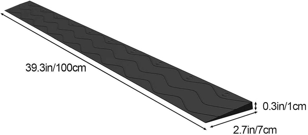 Ramp for Wheelchair for Home Steps, Door Ramp, Threshold Ramp, for Home, Vehicles, Trolleys, Can Be Cut, Simple to Install,Black-2.7x0.3in/7x1cm