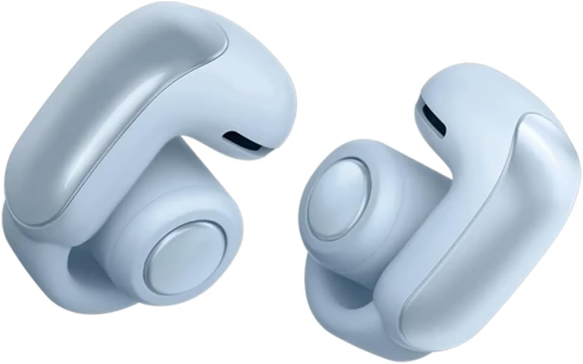 Bose Ultra Open Bluetooth Earbuds, True Wireless Earbuds with OpenAudio for Awareness, Clip On Design for Comfort, Immersive Audio, Up to 48 Hrs of Playtime + 20W Wall Charger (Moonstone Blue)