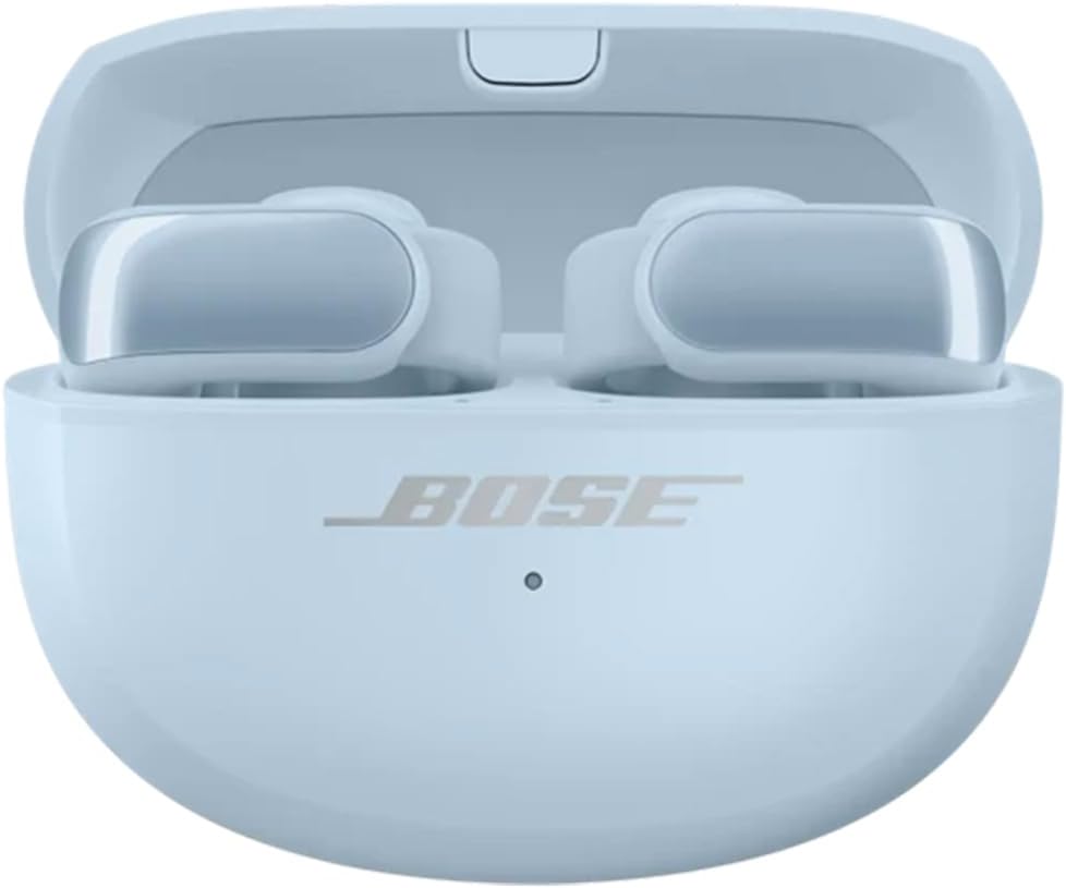 Bose Ultra Open Bluetooth Earbuds, True Wireless Earbuds with OpenAudio for Awareness, Clip On Design for Comfort, Immersive Audio, Up to 48 Hrs of Playtime + 20W Wall Charger (Moonstone Blue)