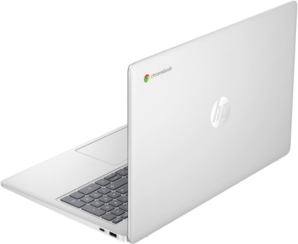 HP Chromebook 15.6 Inch Laptop for College Students, Intel 4-Core Processor N (Beat i5-8250U), 8GB DDR5 SA RAM, 64GB eMMC, Chrome OS, UHD Graphics, Arctic Silver (Renewed), 15a-na002