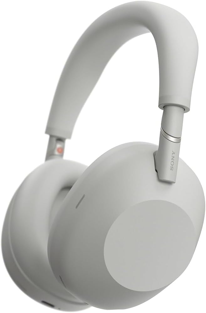 Sony WH-1000XM6/S Best Wireless Noise Canceling Headphones Platinum Silver Bundle with Deco Gear Wood Headphone Display Stand Secure Tabletop Holder/Gaming Headset Hanger