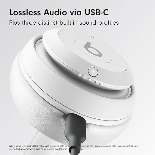 Beats Studio Pro - Wireless Bluetooth Noise Cancelling Headphones - Personalized Spatial Audio, USB-C Lossless Audio, Apple & Android Compatibility - Matte White (Renewed Premium)