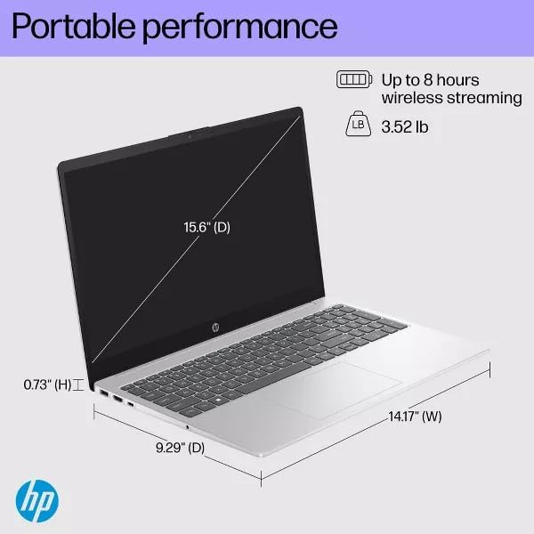 HP 2025 Laptop | 15t-fd100 | 15.6' 1920x1080 Touch IPS | Intel-10 Core 7 150U | 64GB DDR4 | 4TB SSD | Windows 11 Pro | Wi-Fi 6 - Bluetooth 5.3 - Backlit Keyboard - 1080p FHD Camera - Diamond White