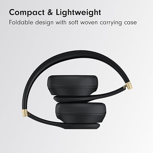 Beats Solo 4 - Wireless Bluetooth On-Ear Headphones, Apple & Android Compatible, Up to 50 Hours of Battery Life - Black & Gold (Renewed Premium)