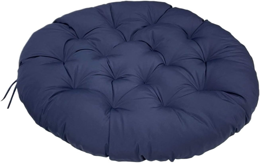 Papasan Polyester Cushion, Waterproof, Round Moon Chair Cushion, Tufted Thick Saucer Chair Cushion for Living Room Hanging Egg Chair(Dark Blue,59 * 43 in)