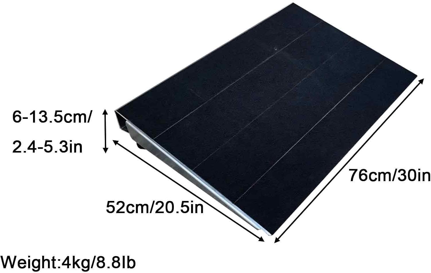 30in Threshold Ramp Non-Skid Aluminum, Portable Ramps for Wheelchairs Adjustable 2.4-5.3in Height, Ramp Pad 661Ib Capacity