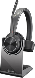 Poly - Voyager 4310 UC Wireless Headset + Charge Stand (Plantronics) - Single-Ear Headset w/Mic - Connect to PC/Mac via USB-A Bluetooth Adapter, Cell Phone via Bluetooth -Works with Teams, Zoom &More