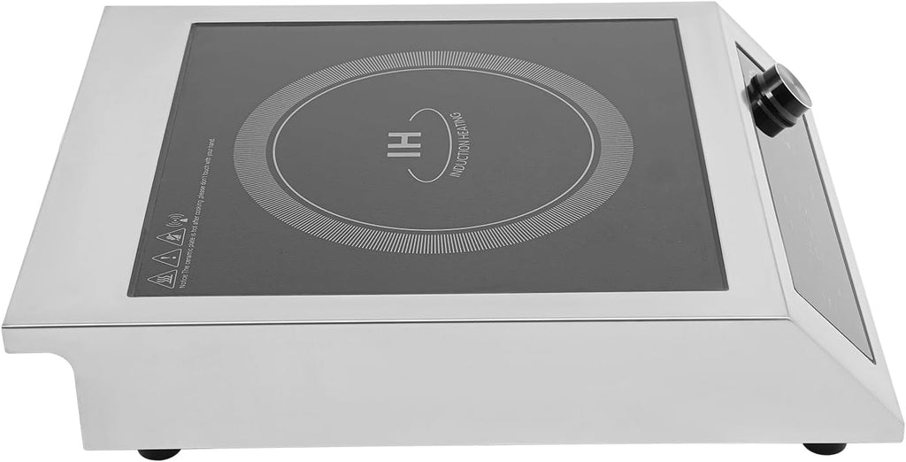 3500W Electric Stove, Commercial Induction Cooktop with LED Digital Display Screen, Single Induction Burner, Overheat Protection Countertop, Knob & Touch Control