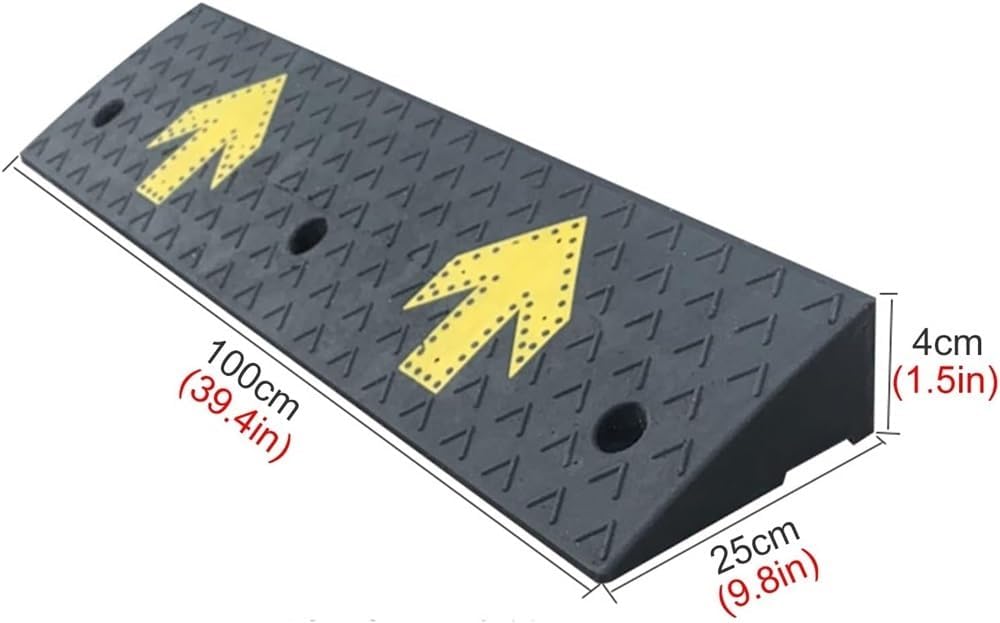 JIUYUEYA Threshold Ramp, Ramps for Wheelchairs,Curb Rubber Entry Ramp for Riding Mowers/Cars/Motorcycle, Outdoor/Garden/Front Door Ramps (Size : 4cm/1.5in)