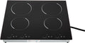4 Burners Electric Cooktop 3000W Electric Ceramic Cooktop 24 Inch Built-in Electric Stove Top Electric Ceramic Cooker Electric Hot Plate, Time & Temp Adjustable, No Plug