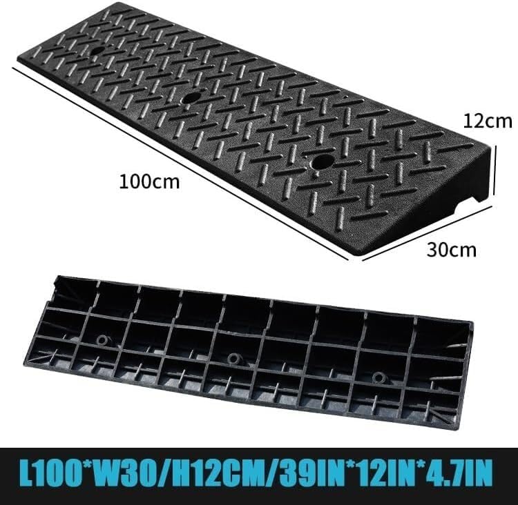 Rubber Ramps Rubber Threshold ramp, Portable Kerb, Non-Slip Transition(100 * 30 * 12cm/39 * 12 * 4.7in)