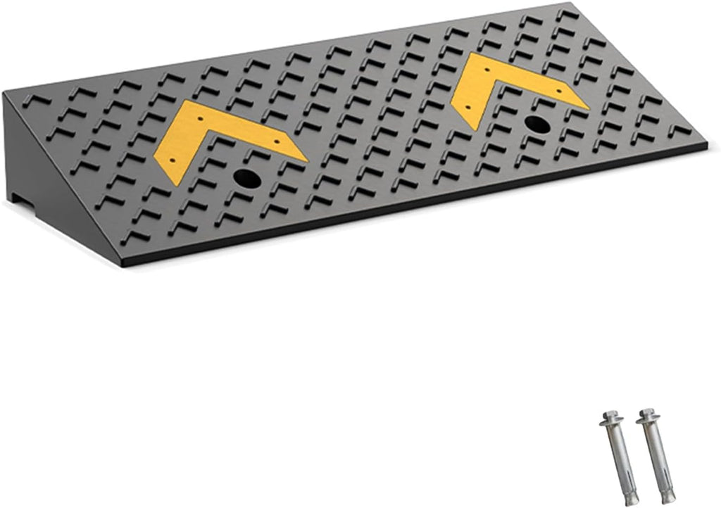Curb Ramp Heavy Duty Rise Threshold Ramp with Expansion Screws Driveway Ramp for Loading Dock Warehouse Wheelchair(100 * 30 * 12cm/39 * 12 * 4.7in)