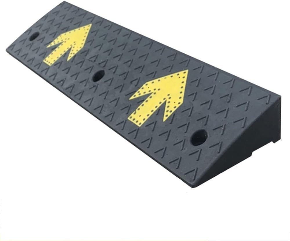 Car Driveway Rubber Curb Ramps, Recycled Rubber Power Threshold Ramp, for Sidewalk, Usable As Wheelchair Ramp,Threshold Ramp, Ramp Ramps (One Color 100 * 25 * 4Cm(39.3 * 9.8 * 1.5In))