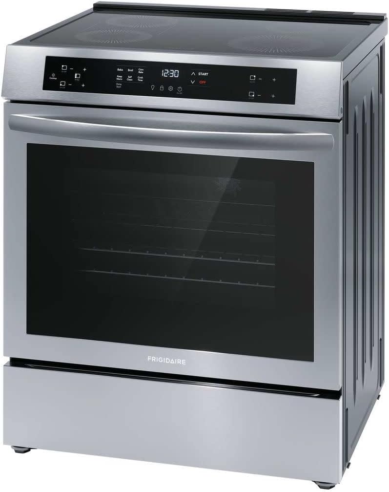 Frigidaire 30 in 5.3 cu.ft. 4-Burner Element Slide-in Front Control Self-Cleaning Induction Range w/Convection in Stainless Steel