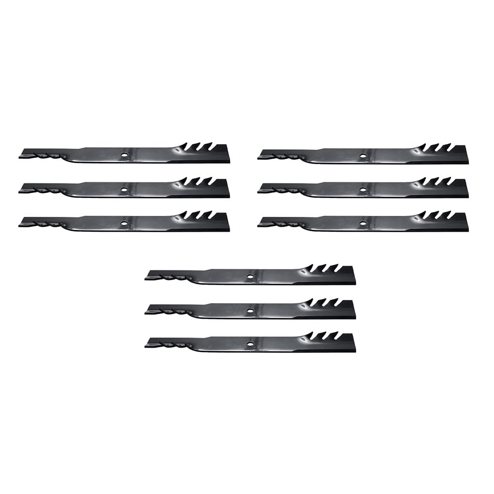 Set of 9 High Lift Mulching Blades 20 1/2' x 5/8' Fits Toro/Fits Exmark 60' Mower Decks