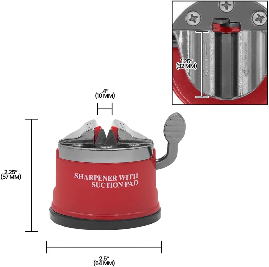 Zenport Z096 Blade Sharpener with Suction Attachment, Red - 10 Pack