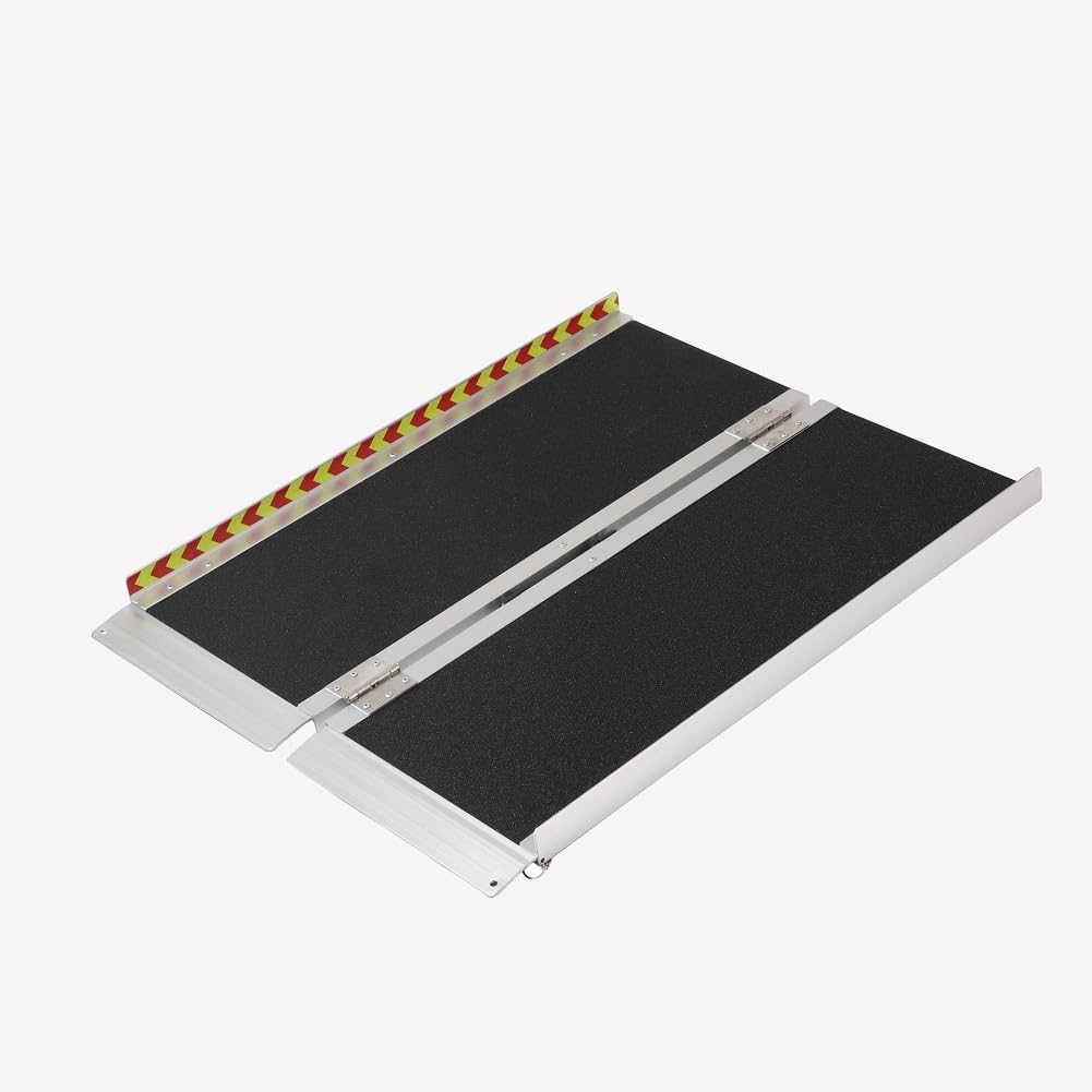 Portable Wheelchair Ramp Aluminum Folding Handicap Ramp Door Threshold Wheelchair Ramp for Home Steps Stairs Entry Threshold Doorways