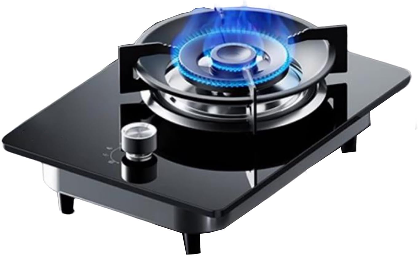 Gas Cooker 1 Burner,Kitchen Counter Top Stove,5.2KW High-fire Frying Pan,with Flameout Protection,for Natural Gas/liquefied Petroleum Gas(NG)