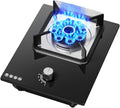 Gas Cooktop, Single Burner Stove Tempered Glass Portable Gas Stove,5.2kw 9 Cavity Camping Single Burner,for Apartment Outdoor(LPG)