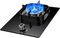 Gas Cooktop with 1 Burner,Kitchen Counter Top Stove,5.2KW Nine-Cavity High-fire,NG/LPG Gas Conversion Stove,with Flameout Protection(LPG)