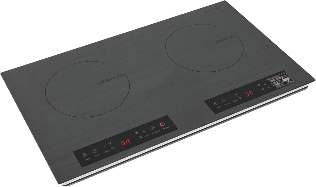 DYRABREST 4000W Dual-Zone Induction Cooktop Portable Induction Cooke Compact Electric Stove with Sensor Touch & 3H Timer for RV, Camping, Dorms, and Small Kitchens