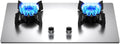Propane Stove,2 Burners Portable Propane Stove,Stainless Steel Gas Cooktop,Maximum 17742.4BTU for Family Restaurants and Food Trucks (Color : NG, Size : Style 2)