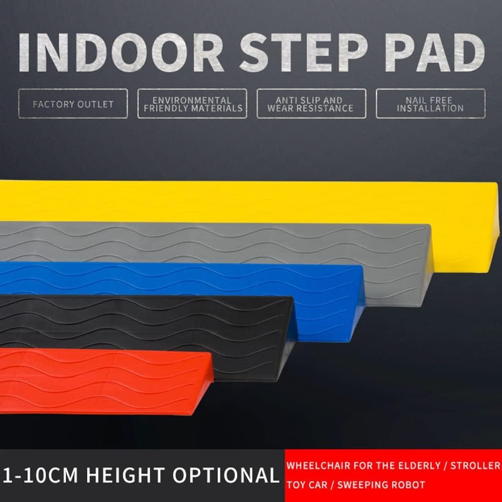 Indoor Ramps Threshold Ramp Wheelchairs Ramps 1 2 3 4inch Rise, Curb Ramps Portable Plastic Non-Skid, for Doorways Home Garden Sweeping Robot (Color : Red, Size : 100x22x10cm)