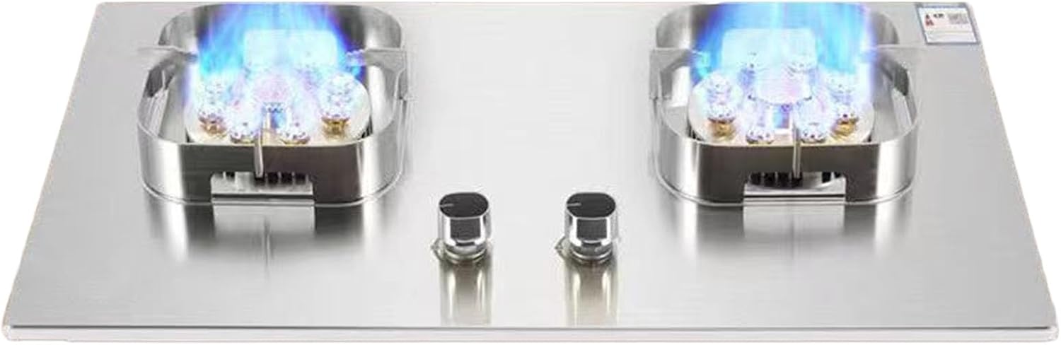 Propane Stove,2 Burners Portable Propane Stove,Stainless Steel Gas Cooktop,Maximum 17742.4BTU Suitable for Kitchen Apartments and RV (Color : NG, Size : Style 2)