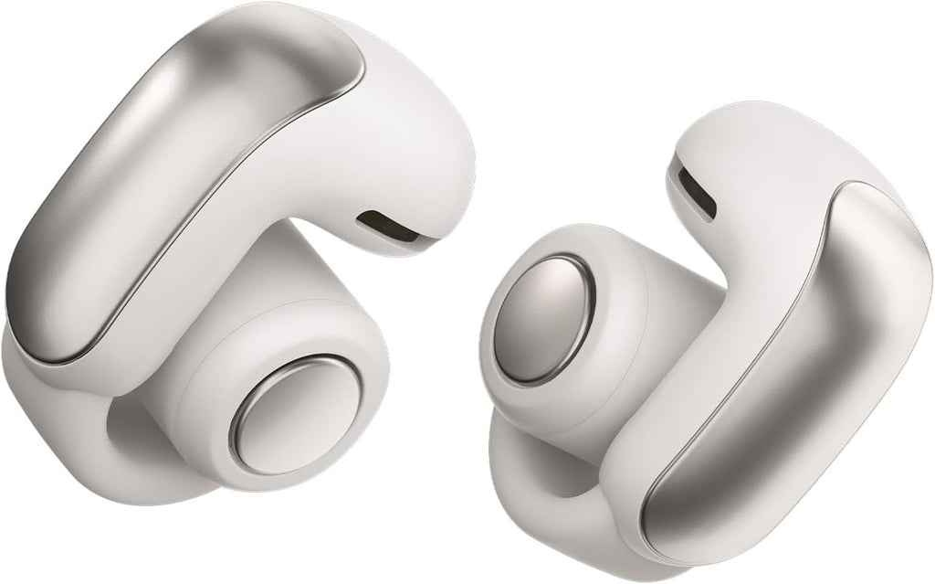 Bose Ultra Open Earbuds with Immersive Audio, Open Ear Wireless Clip on Earbuds for Comfort, OpenAudio for Awareness, Up to 48 Hours of Battery Life, White Smoke (Renewed)