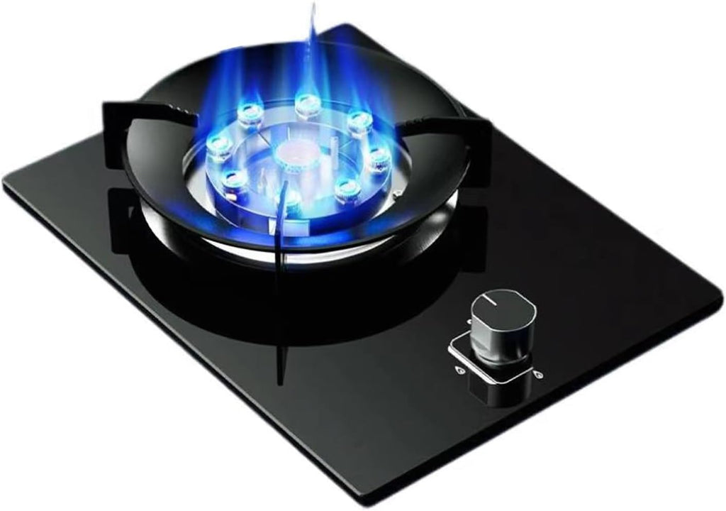 Portable Gas Stove 1 Burner,5.2KW 9-Cavity High-fire Frying Pan,Accidental Flameout Protection Device,LPG/Natural Gas Kit(LPG)