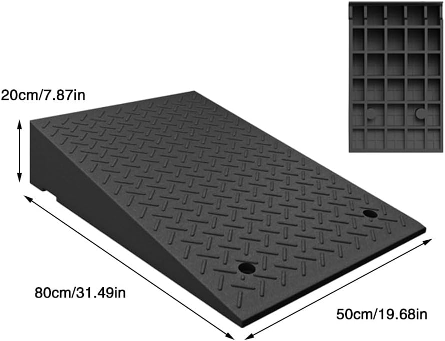 Curb Ramps Driveway Ramps Portable Shed Ramps Threshold Ramps for Cars Wheelchairs Bikes Motorcycles(19.7x31.5x7.9in)