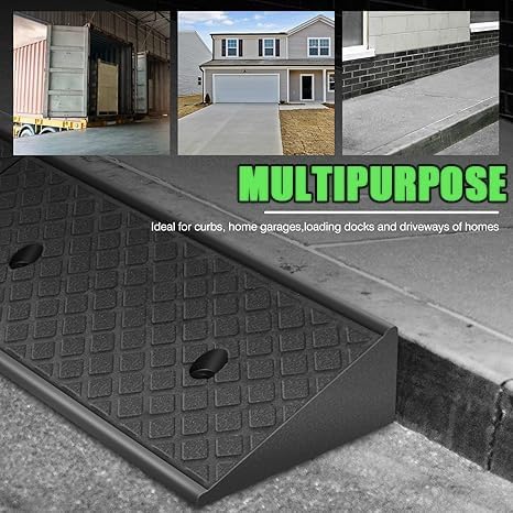 Driveway Curb Ramp, 4in Rise Threshold Ramp Portable, Heavy Duty Loading Ramp, Rubber Wheelchair Ramp for Home/Front Door/Yard/Patio/Entry(100 * 25 * 6cm/39 * 10 * 2.3in)