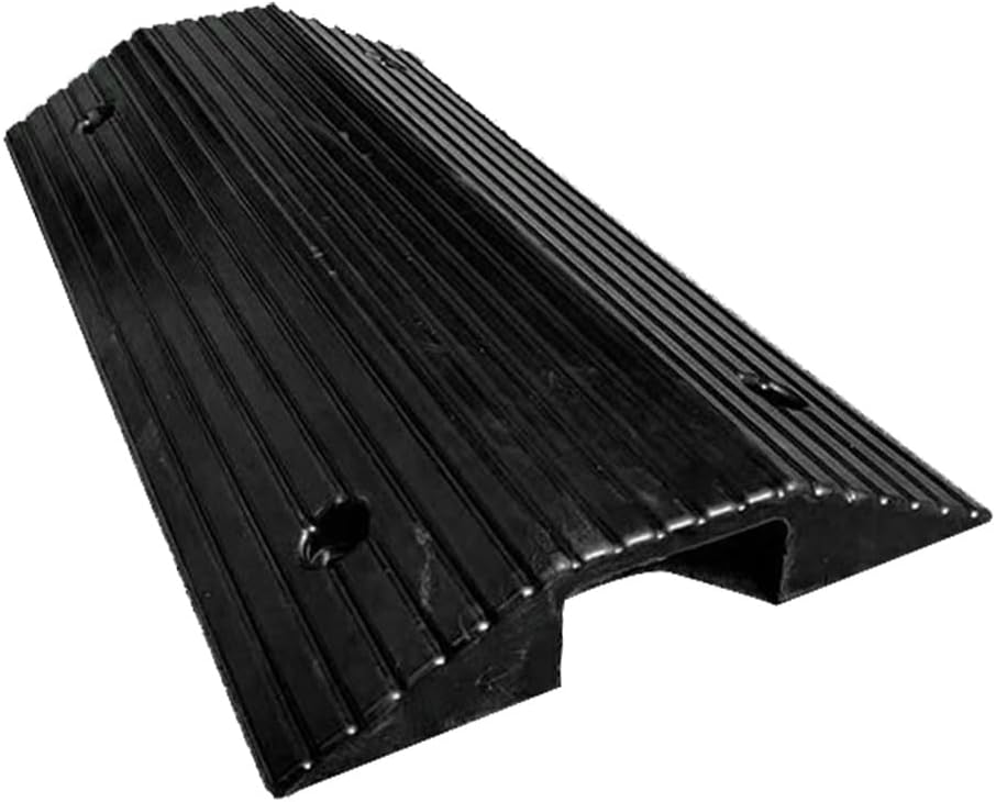 3' 4' Rise Bridge Ramp for Getting Thru Door, Non-Slip Entryway Ramp, Rubber Threshold Ramp, Driveway Curb Ramps, Indoor Outdoor Transition Ramps with Bottom Grid ﻿(3' Rise/80x40x8cm)