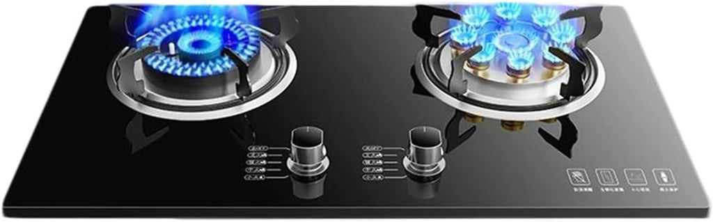 Single Burner Gas Stove,Double Nine-Chamber Fierce Fire Stove with Flameout Protection and Energy-Gathering Windproof Stove Rack(NG)