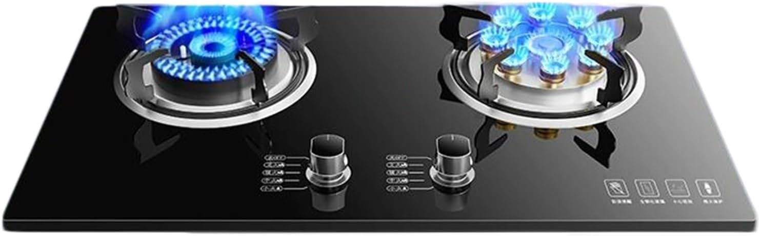 Single Burner Gas Stove,Double Nine-Chamber Fierce Fire Stove with Flameout Protection and Energy-Gathering Windproof Stove Rack(NG)