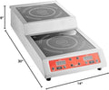Stainless Steel Double Countertop Step-Up Induction Range/Cooker - 208-240V, 3600W