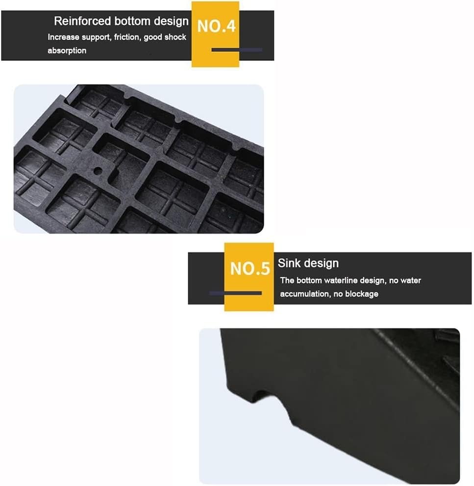 2' Rise Threshold Ramp, Door Entry Ramp for Wheelchair/Doorways/Scooter, Rubber Curb Ramp with Non-Slip Surface, 4.3'-7.5' High 2200 Lbs Load Capacity ﻿(Yellow,1.2' Rise/3cm)