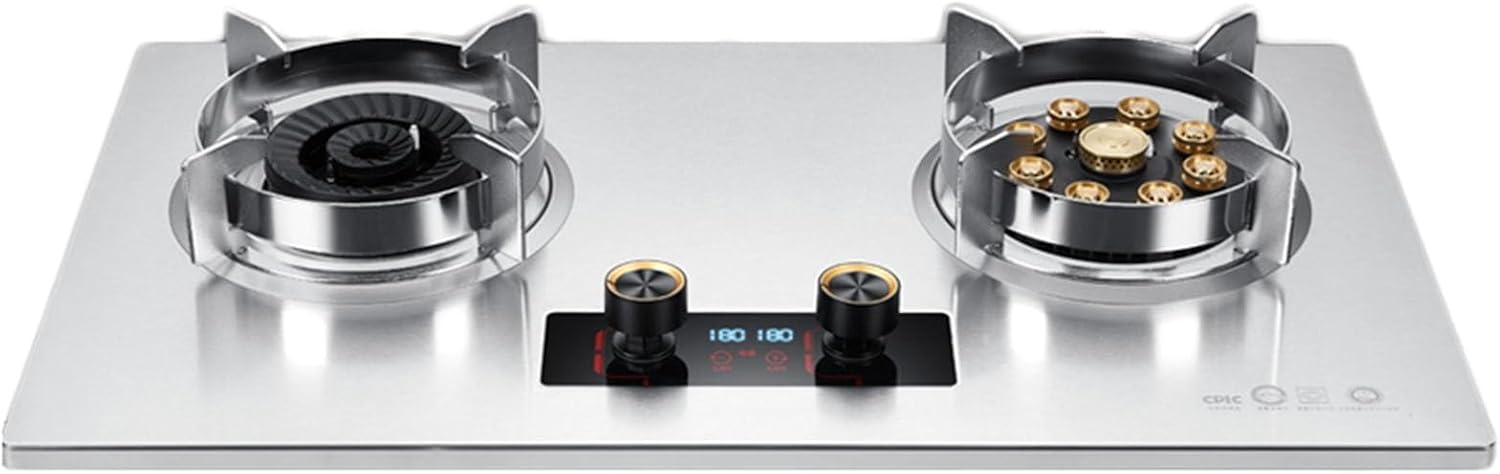 Propane Stove,2 Burners Portable Propane Stove,Stainless Steel Gas Cooktop,Maximum 17742.4BTU Suitable for Home and Commercial Kitchens (Color : LPG)