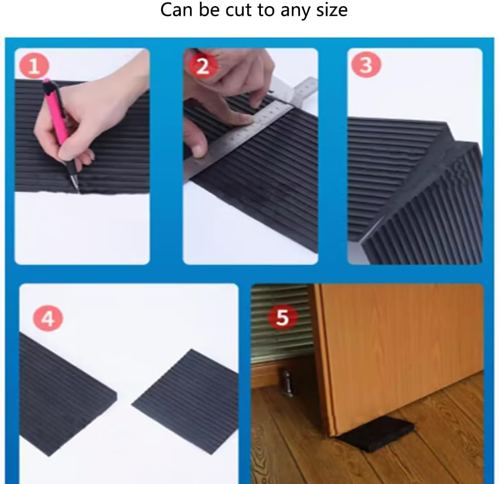Threshold Ramps for Doorways,Solid Threshold Ramp Rubber Mat,Non-Slip Rubber Threshold Ramp for Wheelchair Car Trolley Bicycle Bathroom Door(90 * 15 * 2.5cm)
