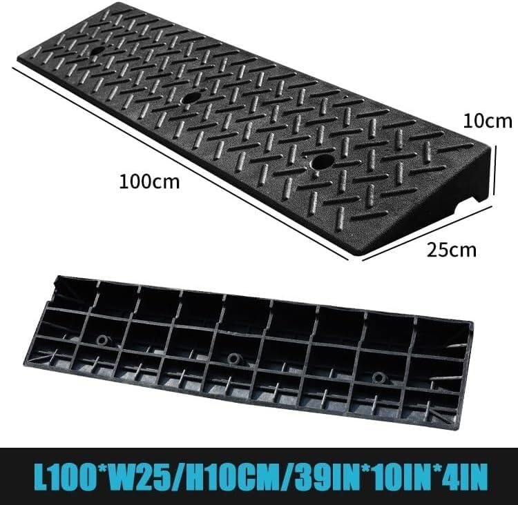 Rubber Ramps Rubber Threshold ramp, Portable Kerb, Non-Slip Transition(100 * 25 * 10cm/39 * 10 * 4in)