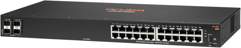 Aruba 6100 24G 4SFP+ Switch - JL678A Internal UPC no Localization/Cord (Renewed)