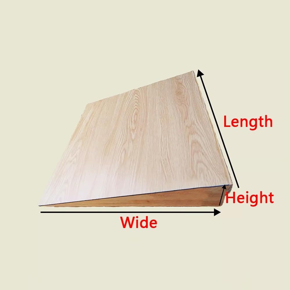 Rygcrud Wooden Threshold Ramps for Doorways, Apartment Sweeping Robot Rise Curb Ramp, Lightweight Entry Door Steps Kerb Ramps(48x30x6cm)