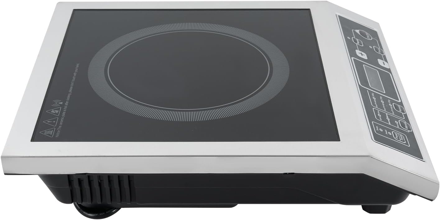 Commercial Induction Cooktop Portable Burner 3500W, Induction Cooktop - IGBT Heating Technology, 8 Temp Levels, Auto-Shut-Off, for Home Kitchens, Backyard Cooking, RVs