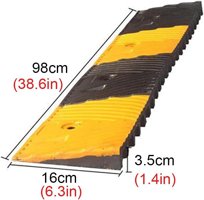 Portable Threshold Ramp with Slip-Surface 98X16X3.5Cm Rubber Curb Ramp for Home, Wheelchair, Scooter,Steps Utility Mobility Access Ramp