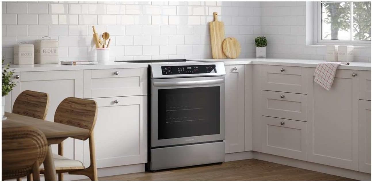 Frigidaire 30 in 5.3 cu.ft. 4-Burner Element Slide-in Front Control Self-Cleaning Induction Range w/Convection in Stainless Steel