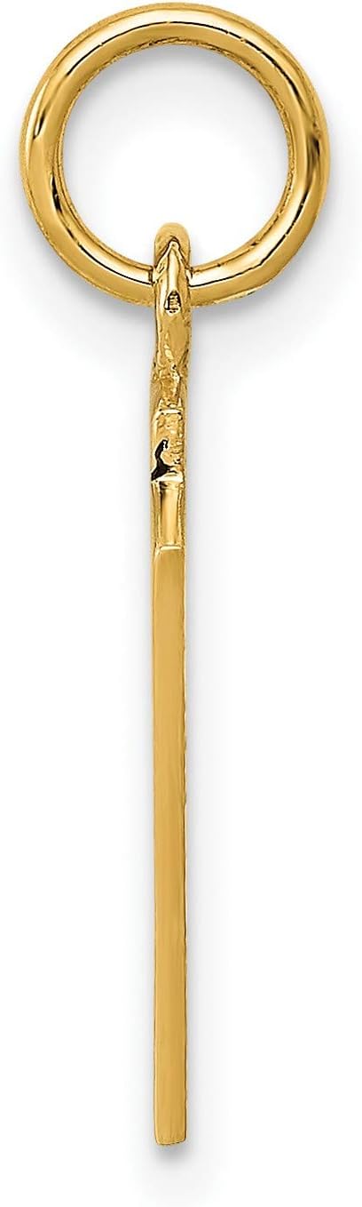 14k Yellow Gold Enamel Ace Jack Spades Blackjack Cards Charm | 20 x 11 mm size, black enamel accents, solid cast design, polished finish, textured back